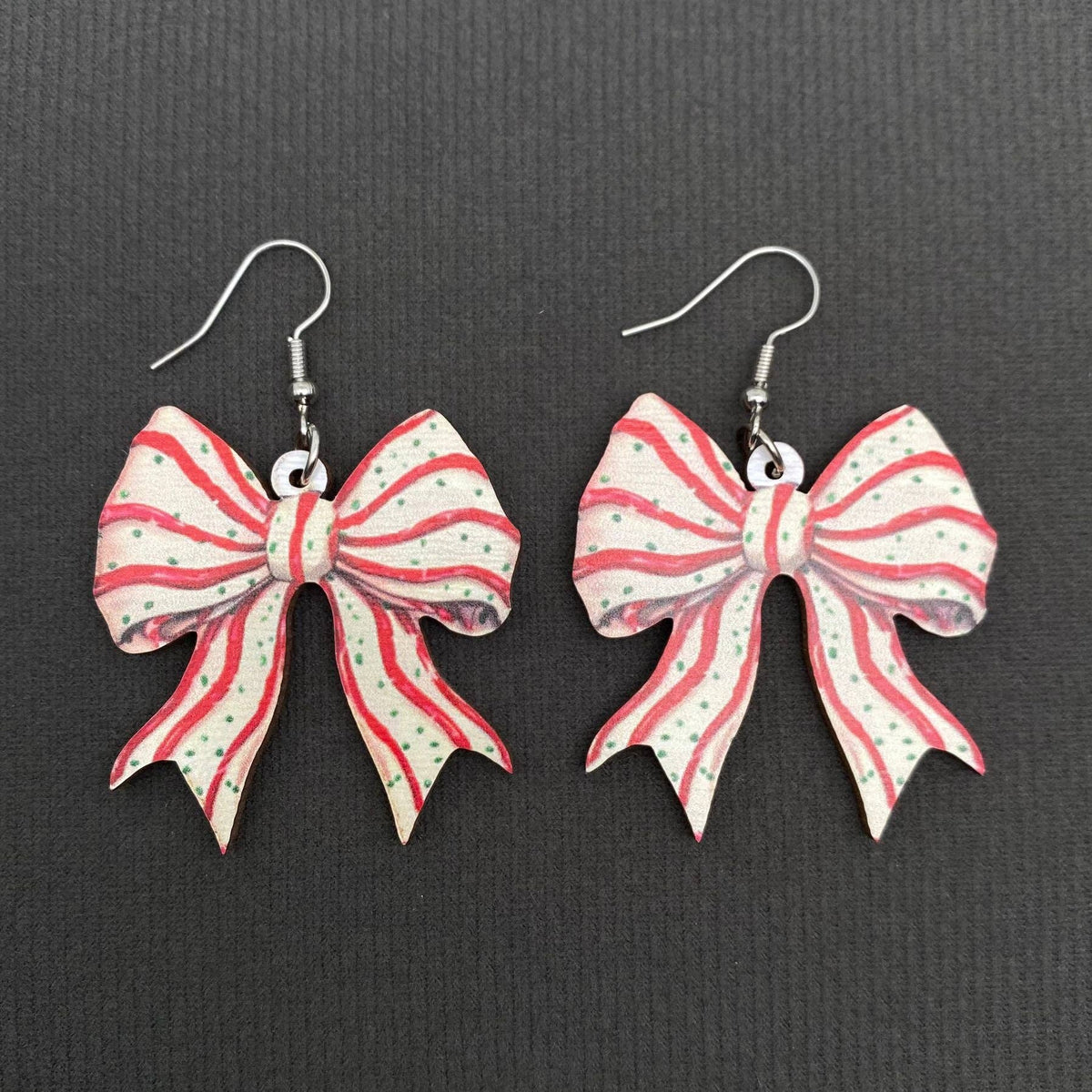 Christmas Bow Dangle Earrings