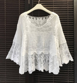 Flora - Bell Sleeve Pullover -one size