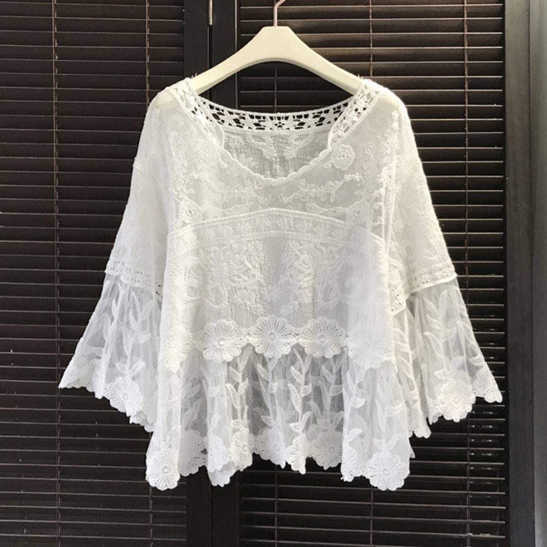 Flora - Bell Sleeve Pullover -one size
