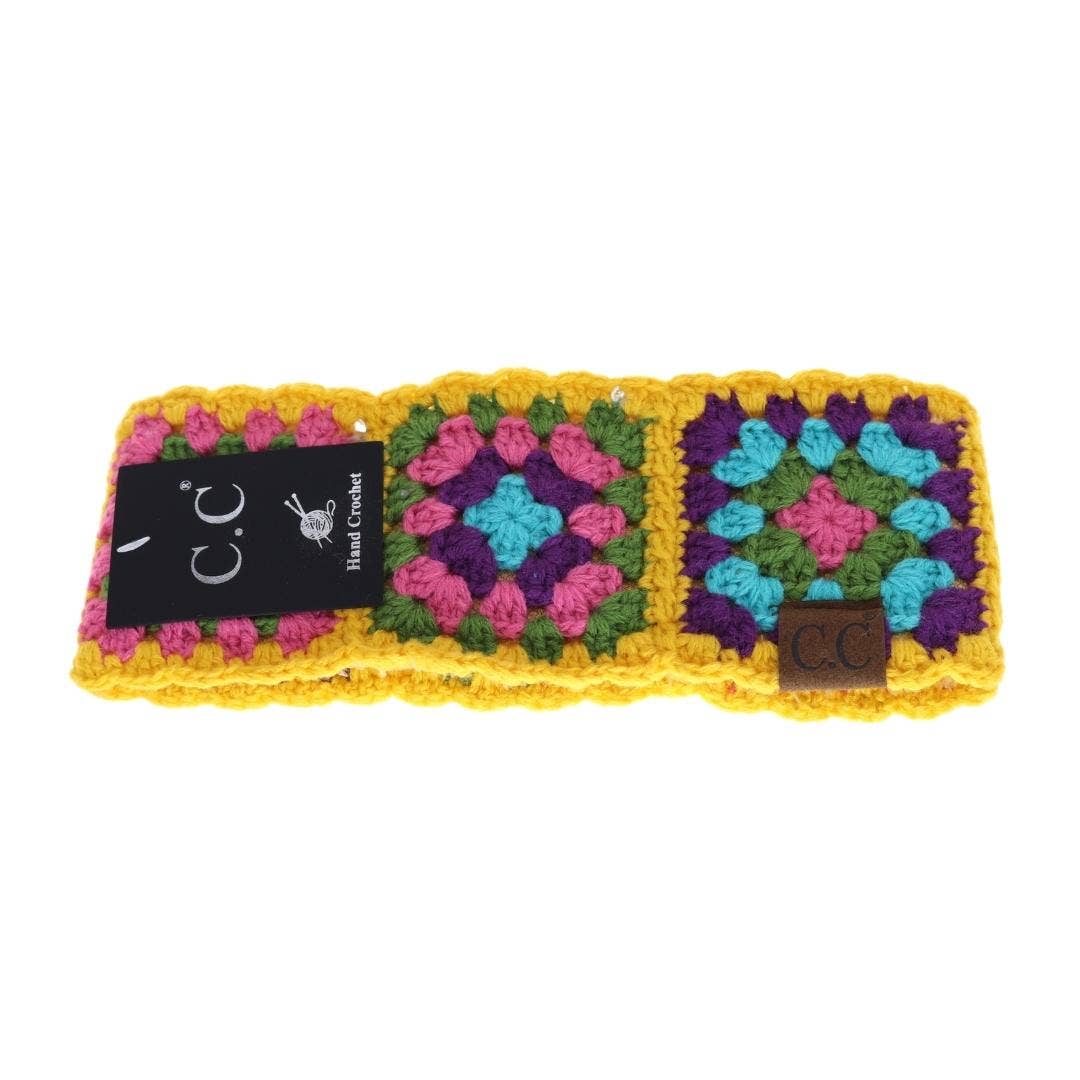 C.C Fuzzy Lined Multi-Color Crochet Fashion Headband