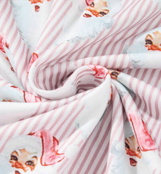 Santa Baby Striped Print Loose Fit Two Piece Lounge Set