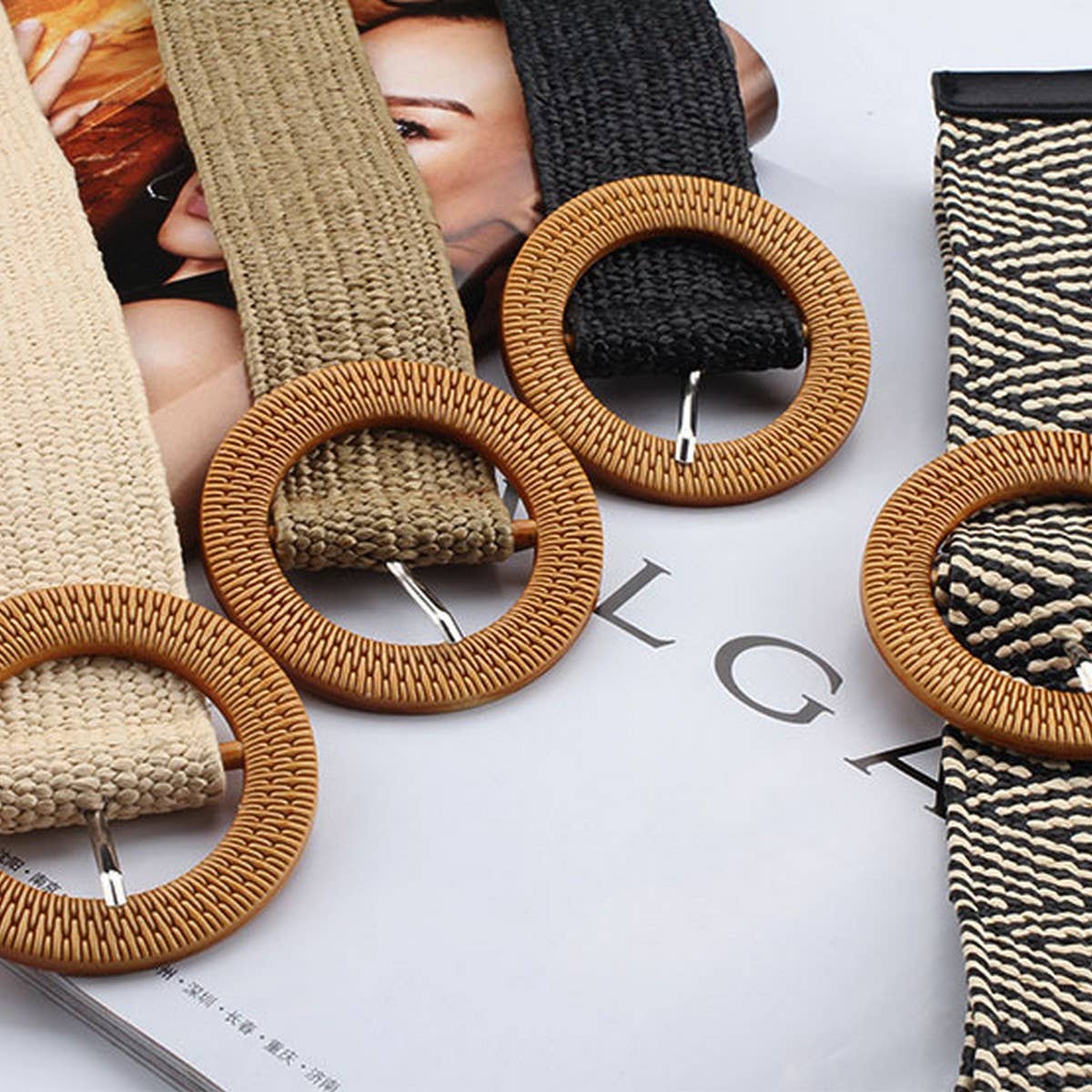 BRAIDED ROUND BUCKLE BELTS