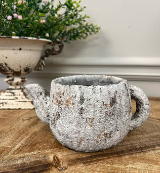 Cement Rustic Teapot Planter-Large