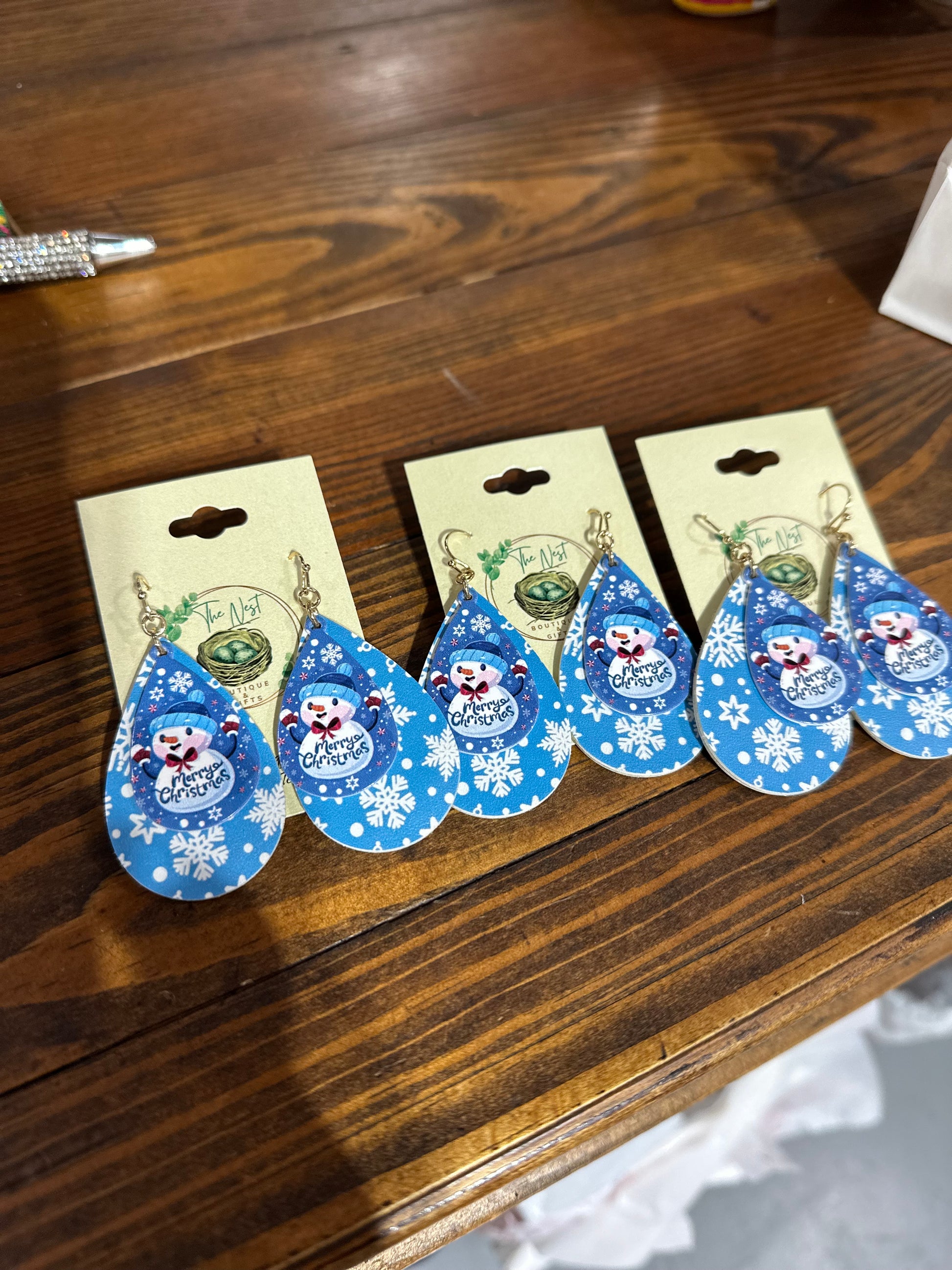 Snowman earrings