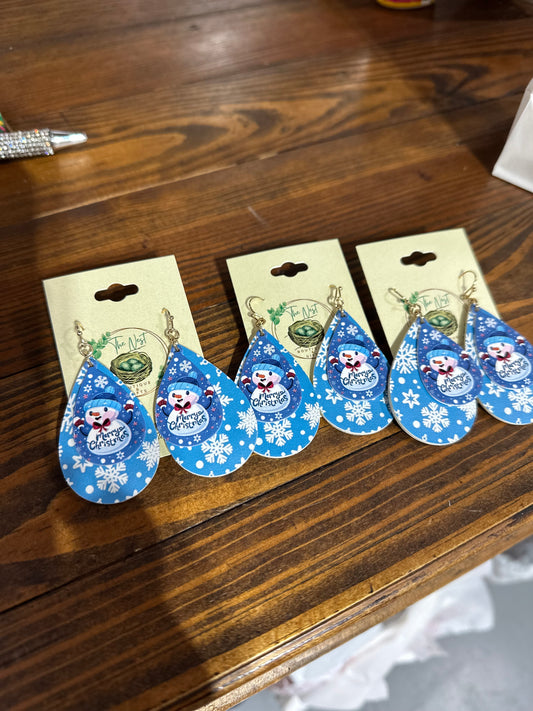 Snowman earrings