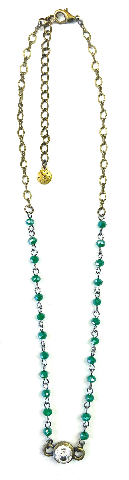 Simple Rosary with Crystal Center