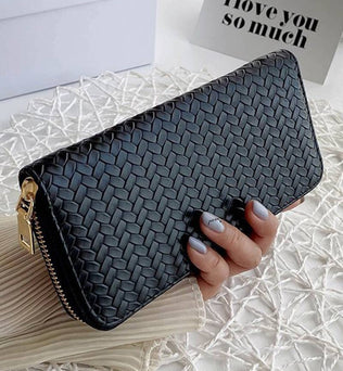Woven Weave Long Wallet