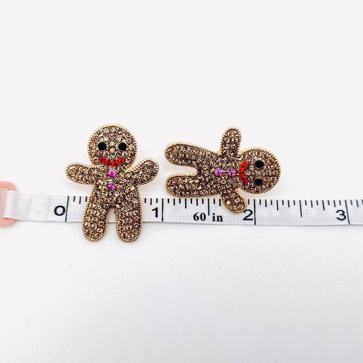 Rhinestone Gingerbread Man Post Earrings