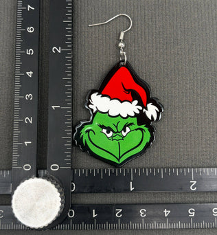 Grinch - Christmas Hat Dangle Earrings