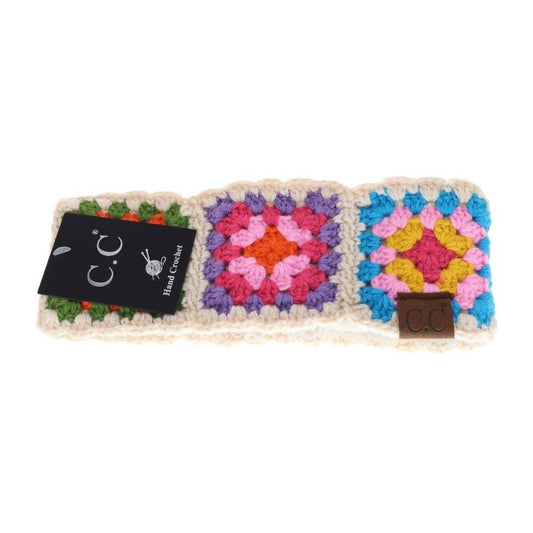 C.C Fuzzy Lined Multi-Color Crochet Fashion Headband