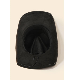 Kaci-Rhinestone Studded Strap Cowboy Hat