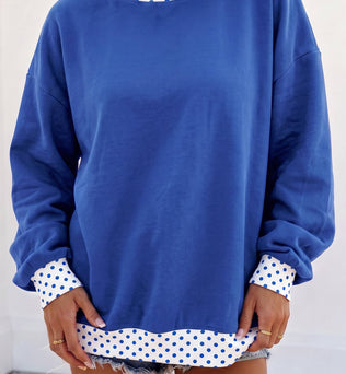 Wildcat Polka Dot Mock Neck Sweatshirt