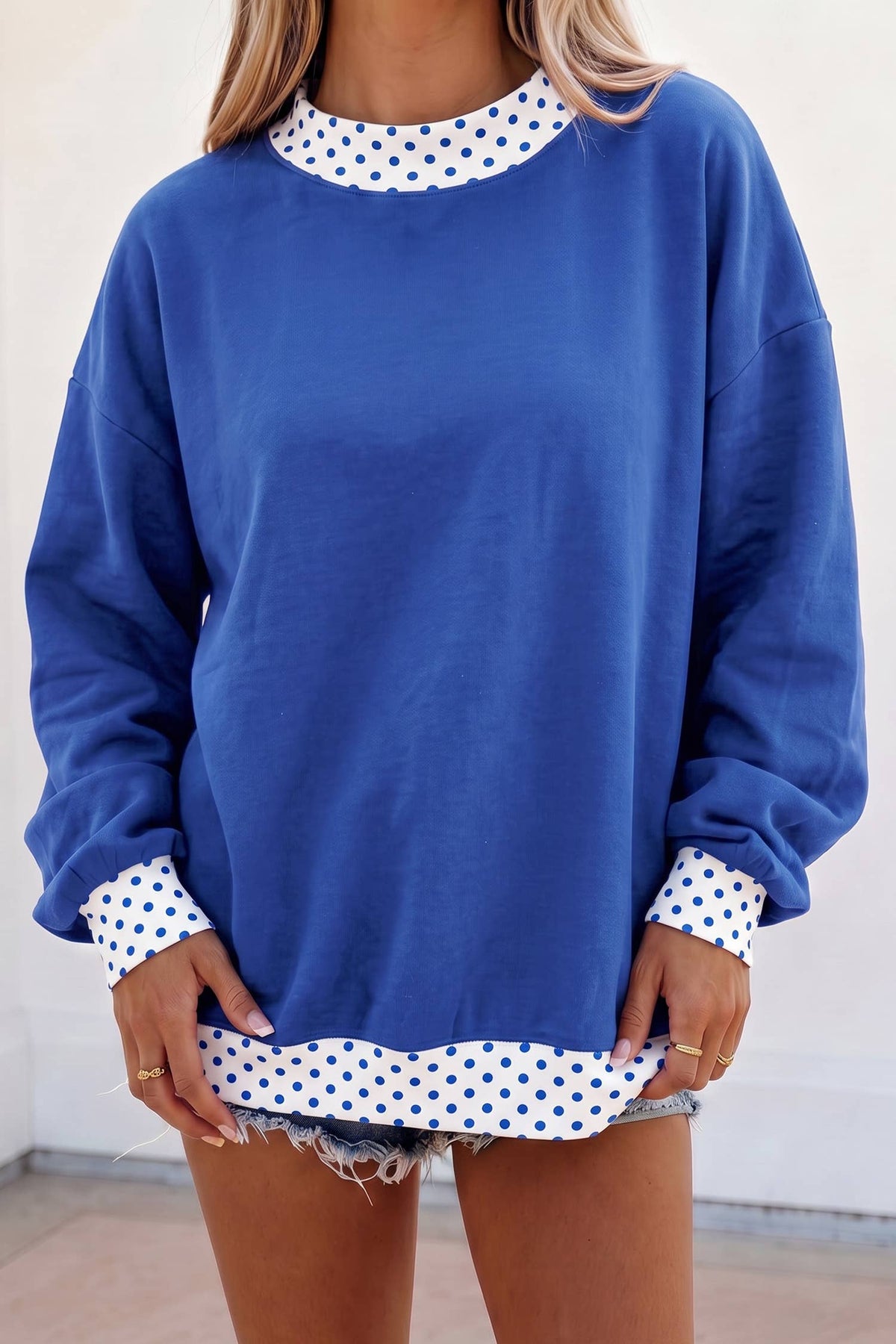 Wildcat Polka Dot Mock Neck Sweatshirt