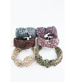 Betsy Wide Ruched Leopard Print Headband