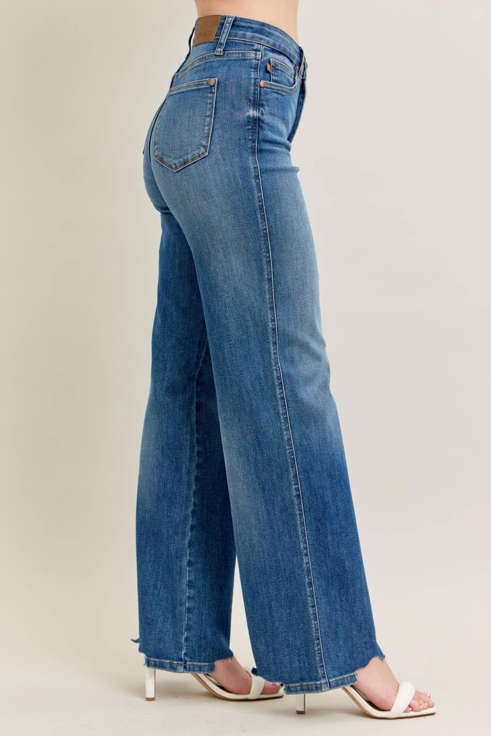 Maggie - HW Tummy Control Chew Hem Wide Leg
