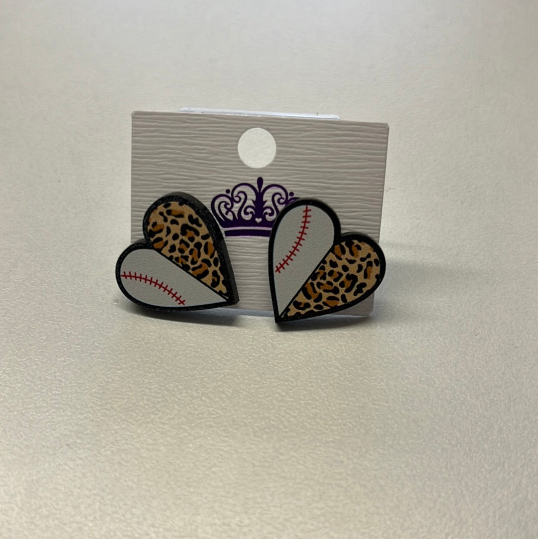 Baseball earrings
