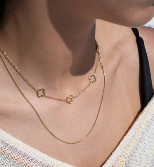 Clover Charm Layered Necklace