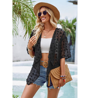 Swiss Dot Cover Up Cardigan Top