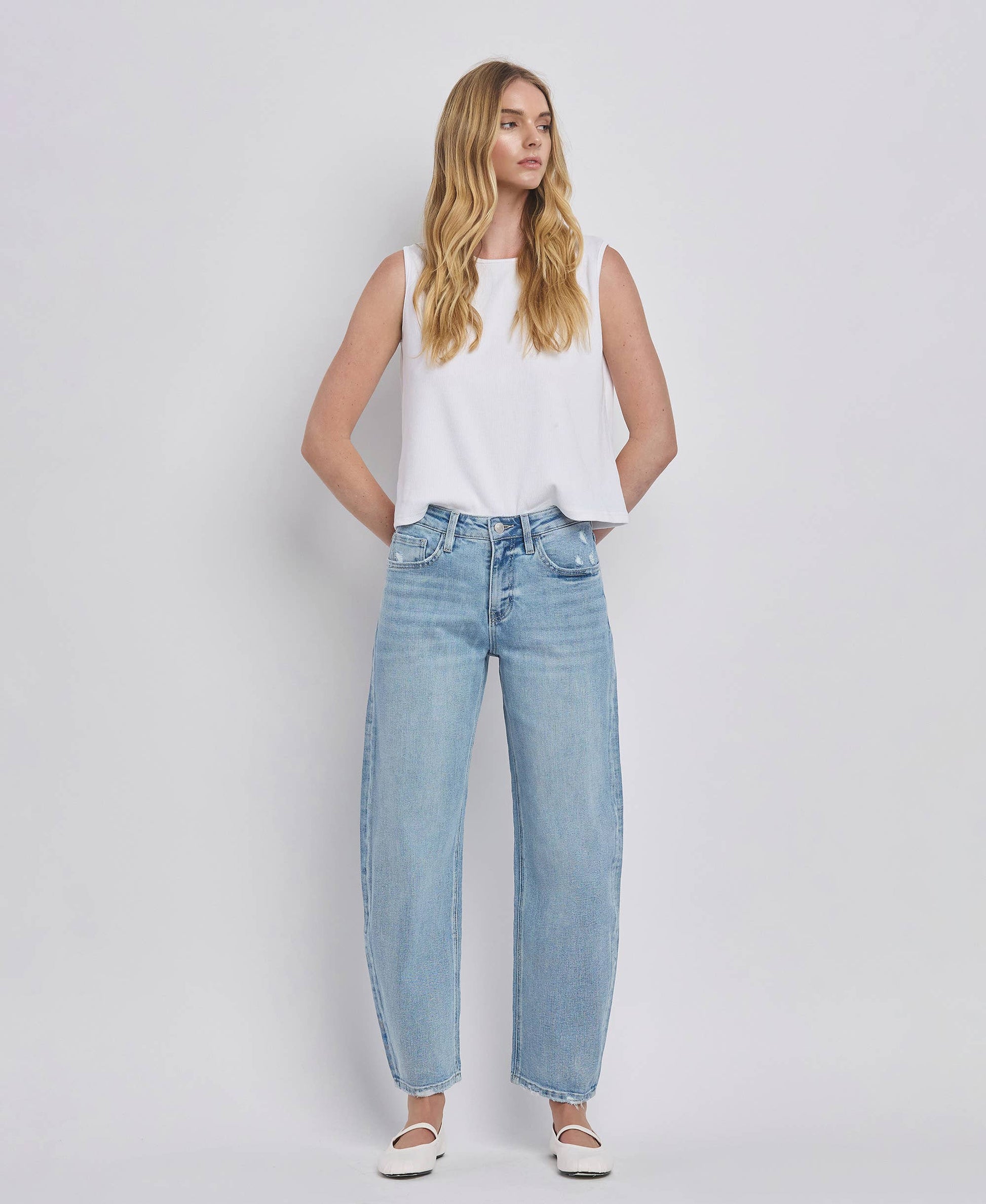 Patsy-HIGH RISE BARREL LEG JEANS