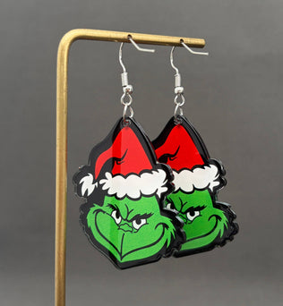 Grinch - Christmas Hat Dangle Earrings
