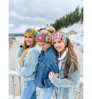 C.C Fuzzy Lined Multi-Color Crochet Fashion Headband