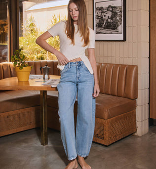 Patsy-HIGH RISE BARREL LEG JEANS