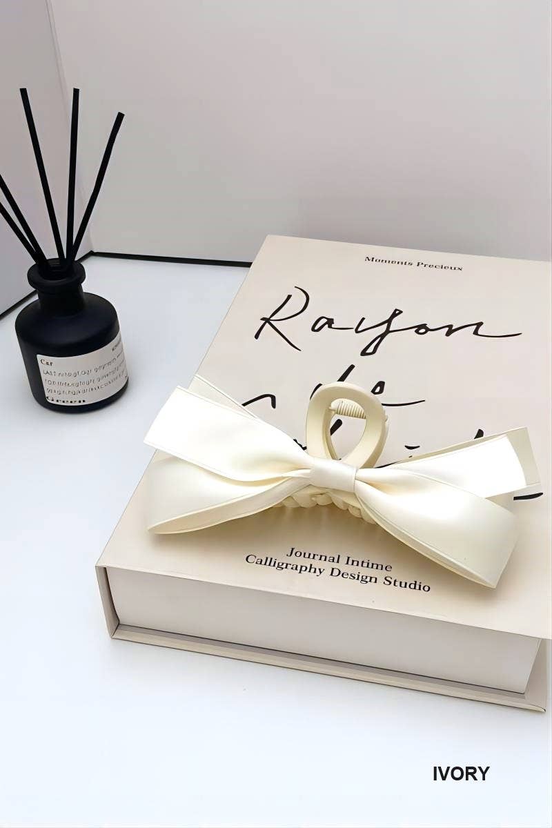 Sweet Silk Ribbon Bowknot Tassels Hair Clip Claw