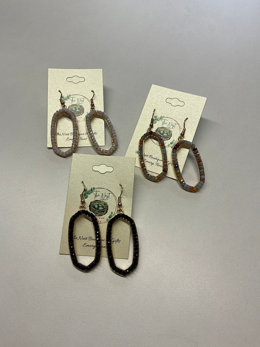 Wonderly crystal oval earrings