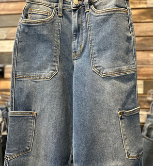 Mona Judy Blue Cargo jeans