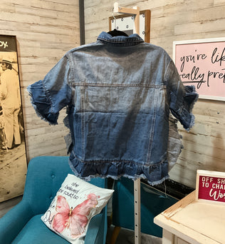 Ruffle Denim Jacket
