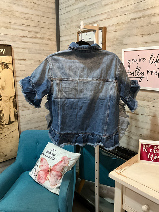 Ruffle Denim Jacket