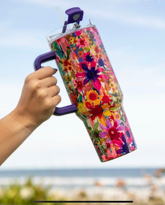 Floral tumbler 40 oz