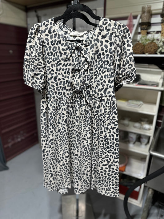 Hannah cheetah ribbed dress