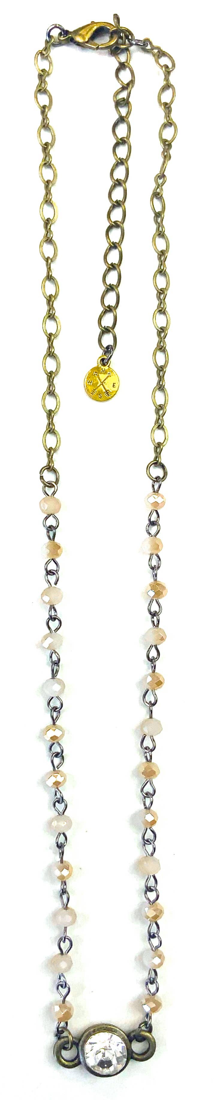 Simple Rosary with Crystal Center