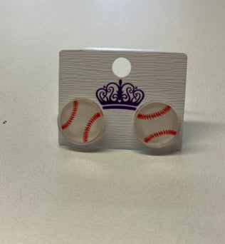 Baseball earrings
