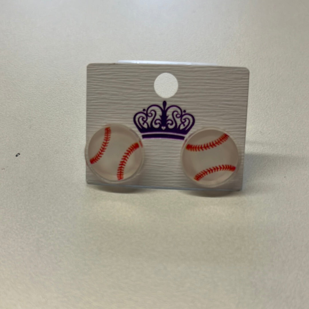 Baseball earrings