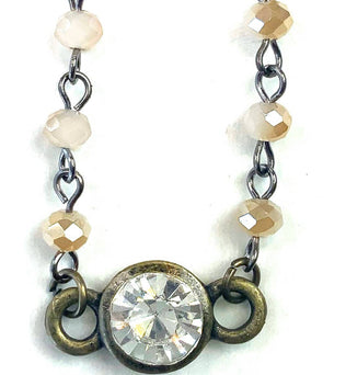 Simple Rosary with Crystal Center