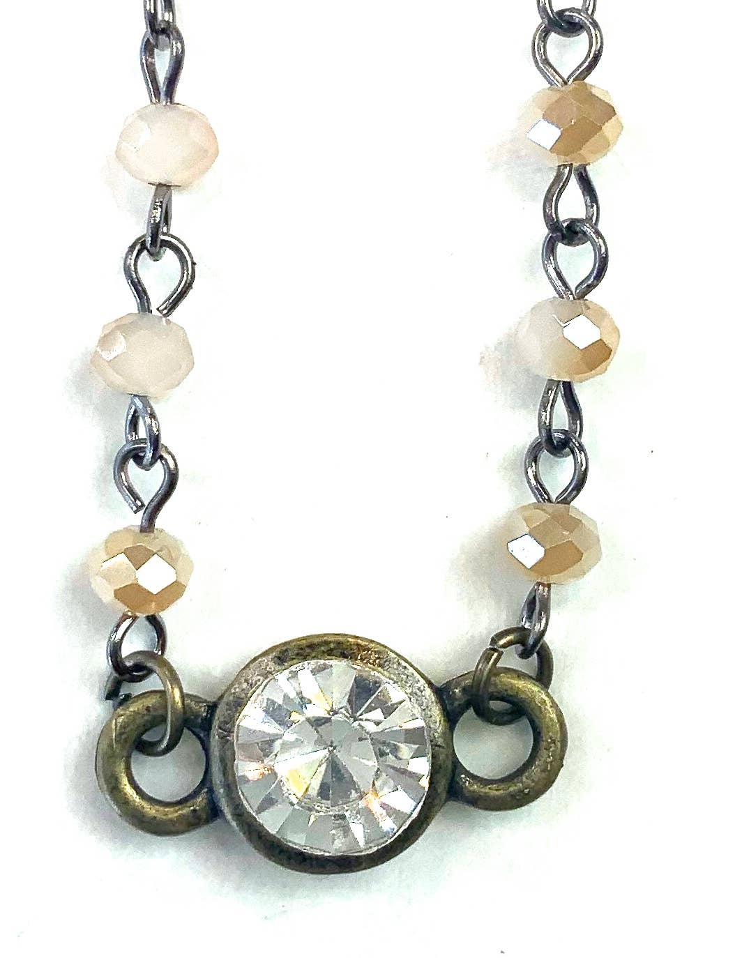 Simple Rosary with Crystal Center