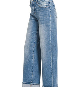 Sandra- Mid rise cuffed denim jeans