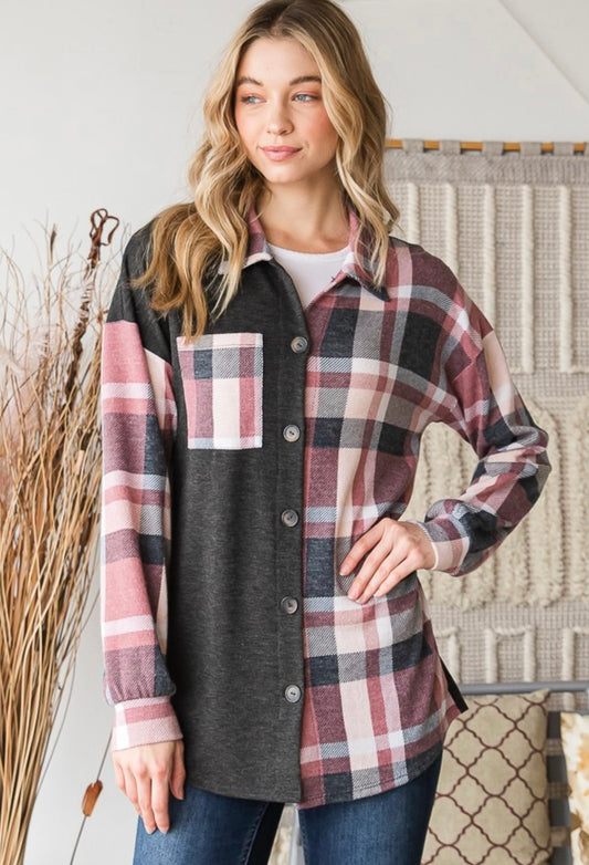 betty plaid shacket
