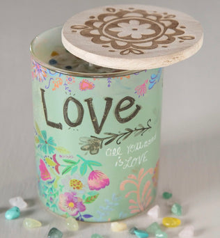 Gemstone Candle Dusty Blue Love