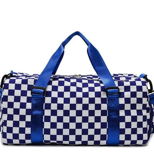 Checkered duffle bag