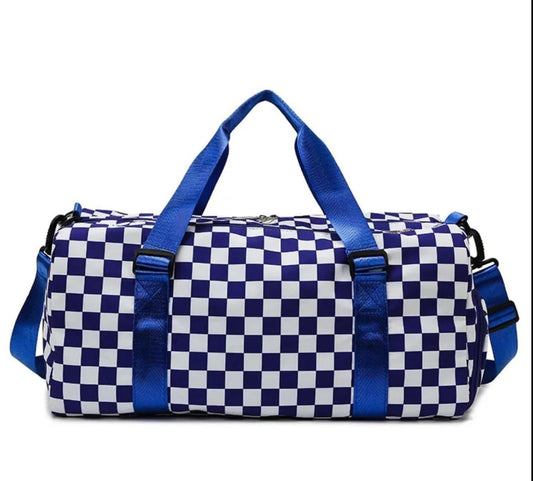 Checkered duffle bag