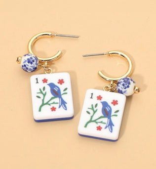 Mahj Tile earrings