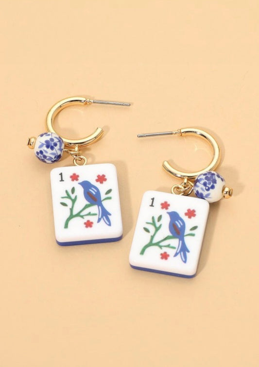 Mahj Tile earrings