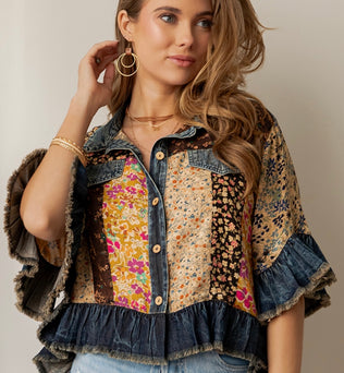Carmen - floral and ruffle jacket