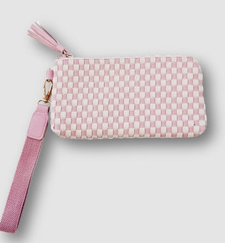 Emma woven clutch wristlet