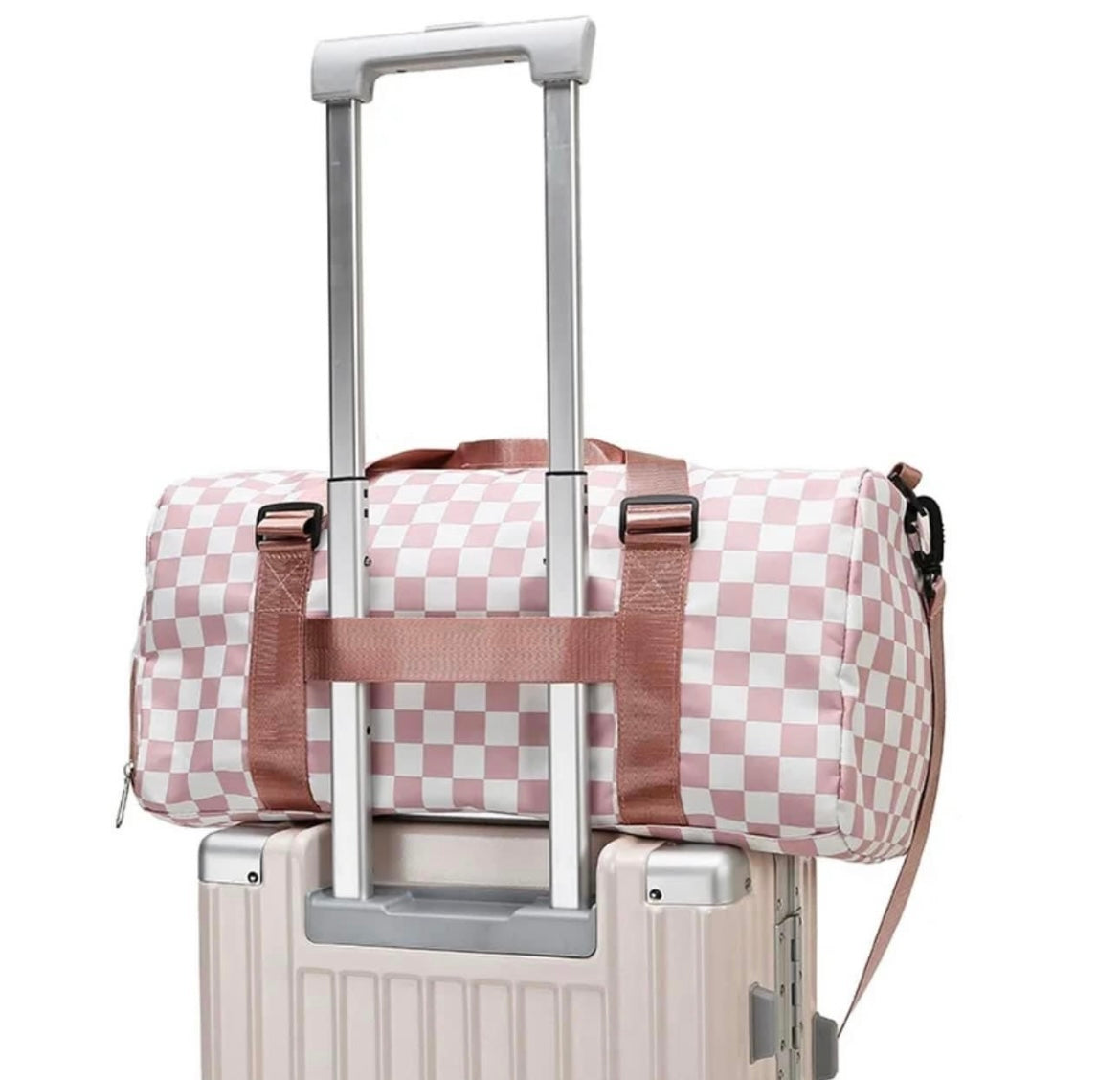 Checkered duffle bag