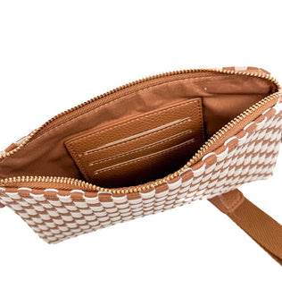 Emma woven clutch wristlet