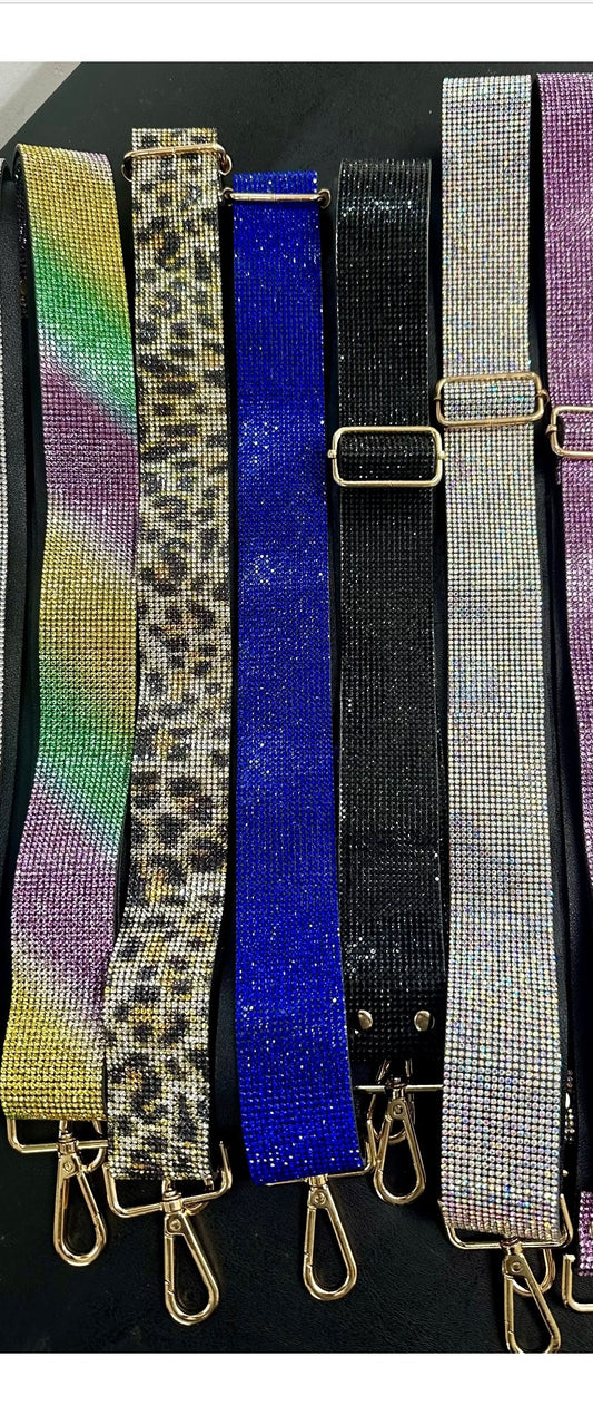 Rhinestone purse strap-Royal